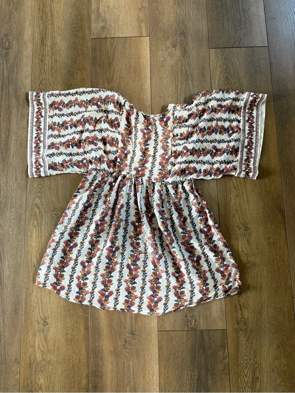 Tory Burch Cream Floral-Print Cotton Swim Coverup